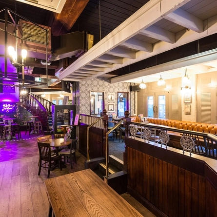 interior of the restaurant and seating area