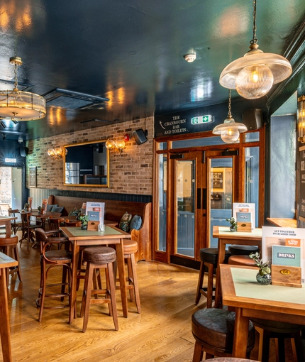 The restaurant area of the Brewmaster.