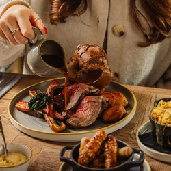A beef sunday roast served at Crafted Venues.