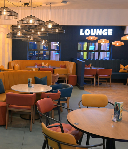 The interior seating and restaurant area at Hightales.