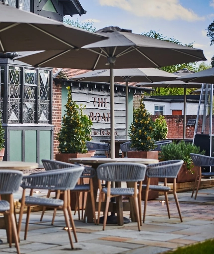 The beer garden at The Boat