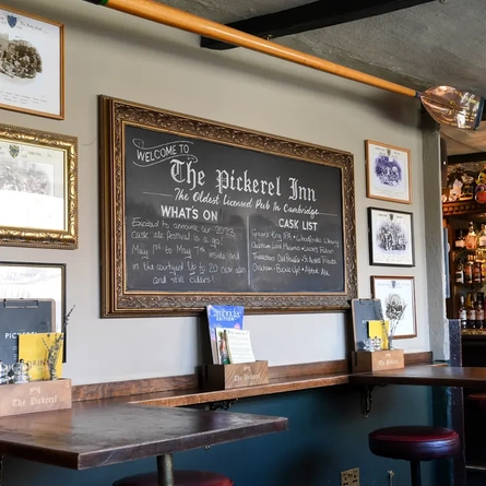 The interior of the Pickerel Inn