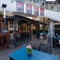 exterior beer garden with seating area