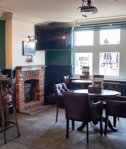 Internal seating area in a pub restaurant