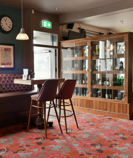 Internal seating area in a pub restaurant