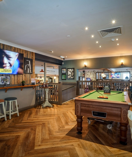 interior pool and darts area of the pub