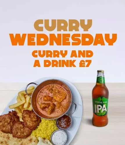 Curry Wednesday - curry and a drink from £7