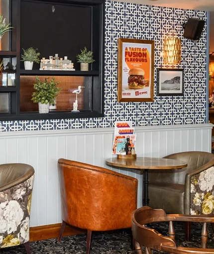 interior seating area of the pub