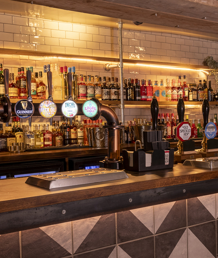 The bar at the Dirty Bottles.