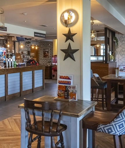 Restaurant and bar area in a pub