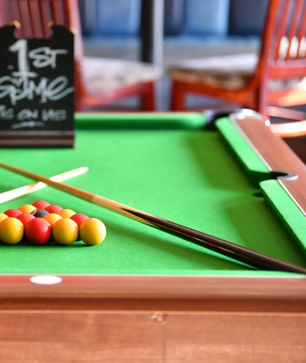 interior pub games and pool table