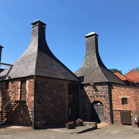 Two Belhaven Brewery Chimneys