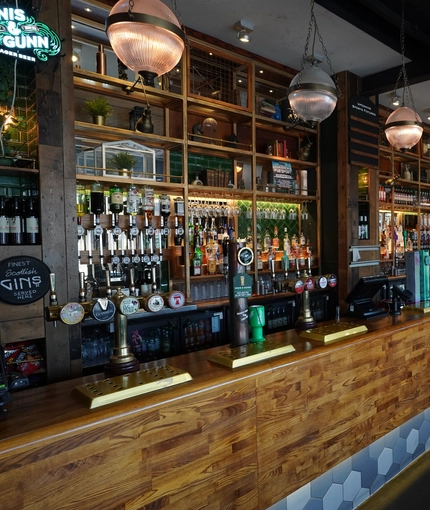 Internal bar area in a pub restaurant