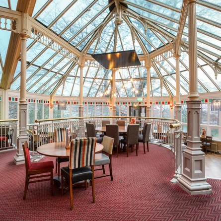 interior of the restaurant and seating area