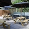 The exterior beer garden seating area at The Greengage.