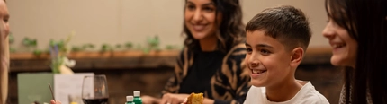 A family eating together in a pub restaurant