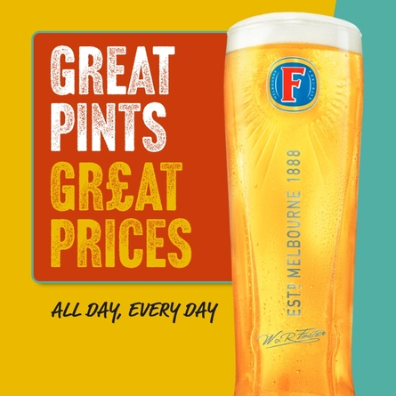 A graphic promoting 'great pints at great prices' at Proper Locals.