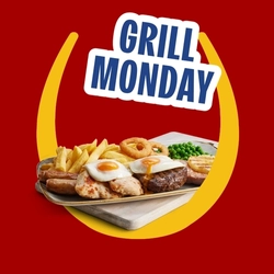 A banner promoting the Grill Monday campaign at Hungry Horse venues.
