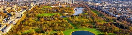 An aerial view of Hyde Park.