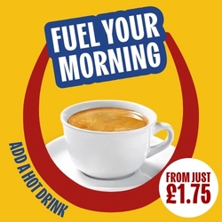 A banner promoting Breakfast at Hungry Horse venues.