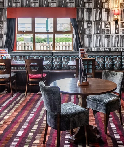 interior seating area of the pub