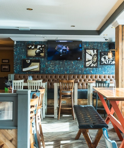 interior of the restaurant and seating area