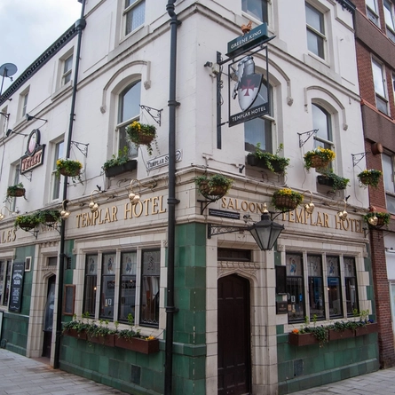 Exterior facade of a pub.
