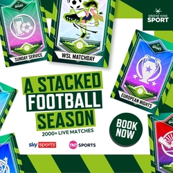 A banner promoting a Stacked Football Season with Selected Greene King venues.