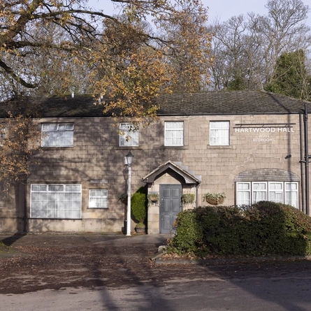 The exterior facade of Hartwood Hall in Chorley.
