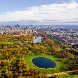 An aerial view of Hyde Park.