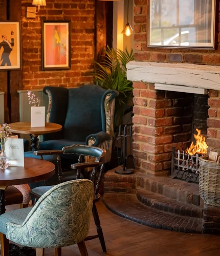 The cosy interior of a Chef and Brewer pub