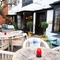The exterior seating area at the Dirty Duck.
