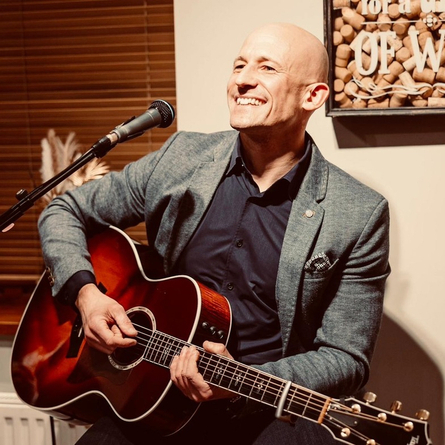 An image of Jayme advertising a live music What's On event at The Boat.