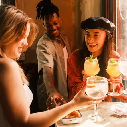 Friends enjoying a drink together