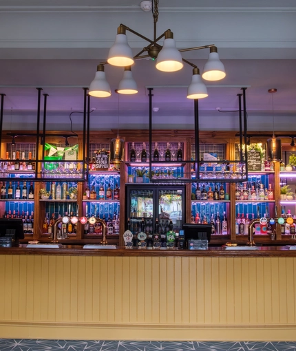 The interior bar area at the Tudor arms.