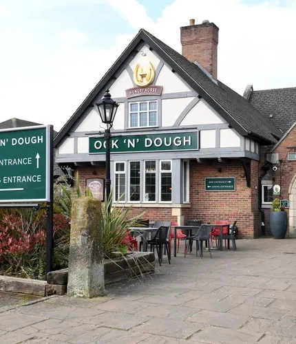 Exterior view of a pub entrance