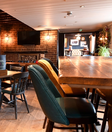 Internal seating area in a pub restaurant