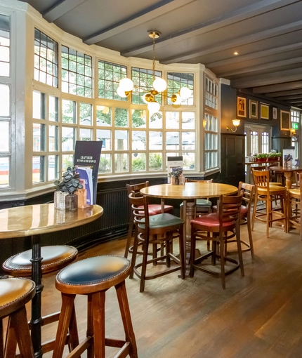 Internal seating area in a pub restaurant