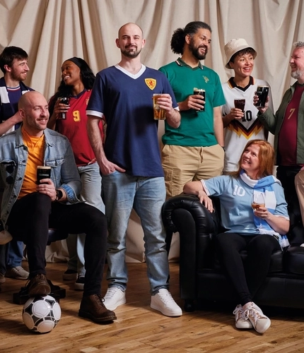 A banner promoting the Football World Cup at selected Greene King venues.