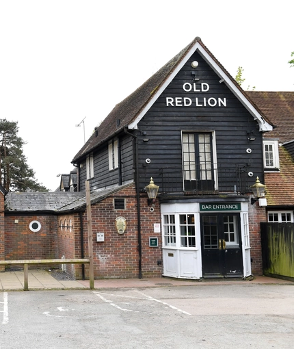 Exterior view of a pub entrance