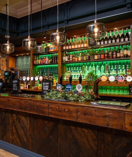 The interior bar at the Ship and Royal
