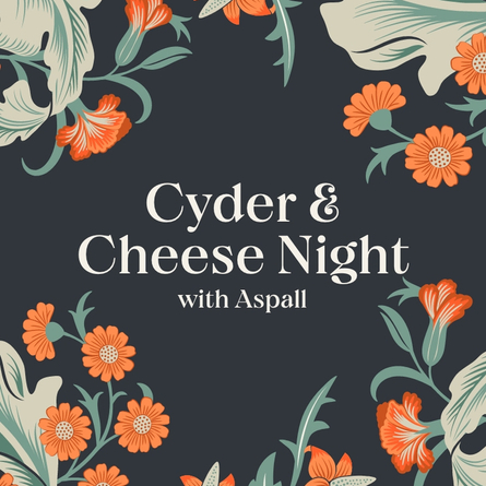 A 768x894 Static Banner advertising Aspall Cheese and Cider Night at Chef & Brewer venues.