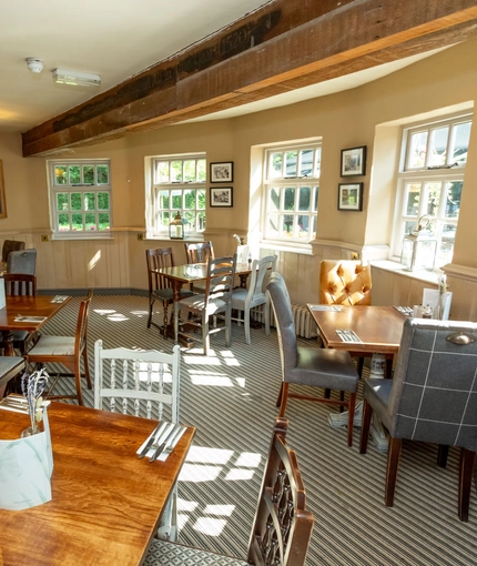 Interior restaurant and seating area