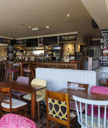 Interior shot of the bar and seating area