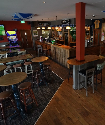 interior of the restaurant with seating area