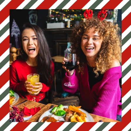 Friends enjoying a festive drink together