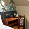 A desk in a hotel room of The Narborough Arms.
