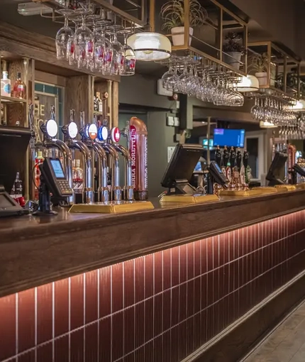An internal bar area in a pub