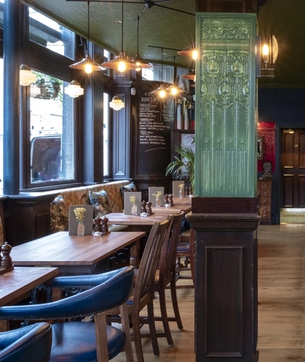The bar and restaurant at the Zetland Arms.