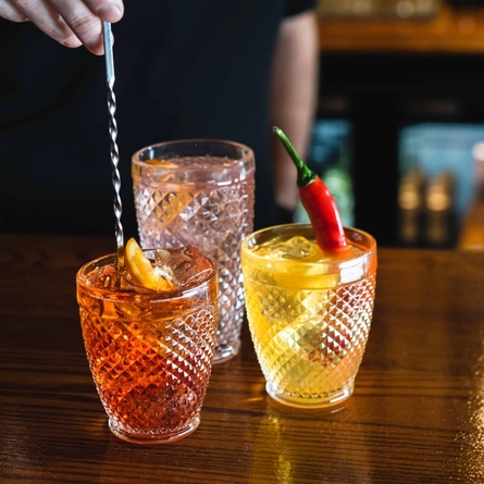 A selection of cocktails at the bar